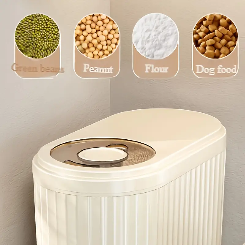 1pc modern plastic rice storage container with lid food grade airtight canister for rice suitable for storing rice sugar flour and pet food sealed rice keeper box basket bin and container for Product details 5