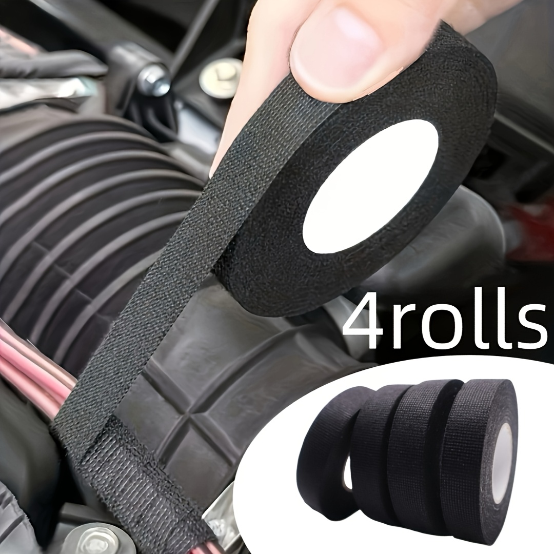 TEMU 4 Rouleaux*10mètres de Ruban d'Isolation Robuste pour Usage Électrique et Automobile - Adhésif de Surface en Tissu de Haute Qualité, Isolation