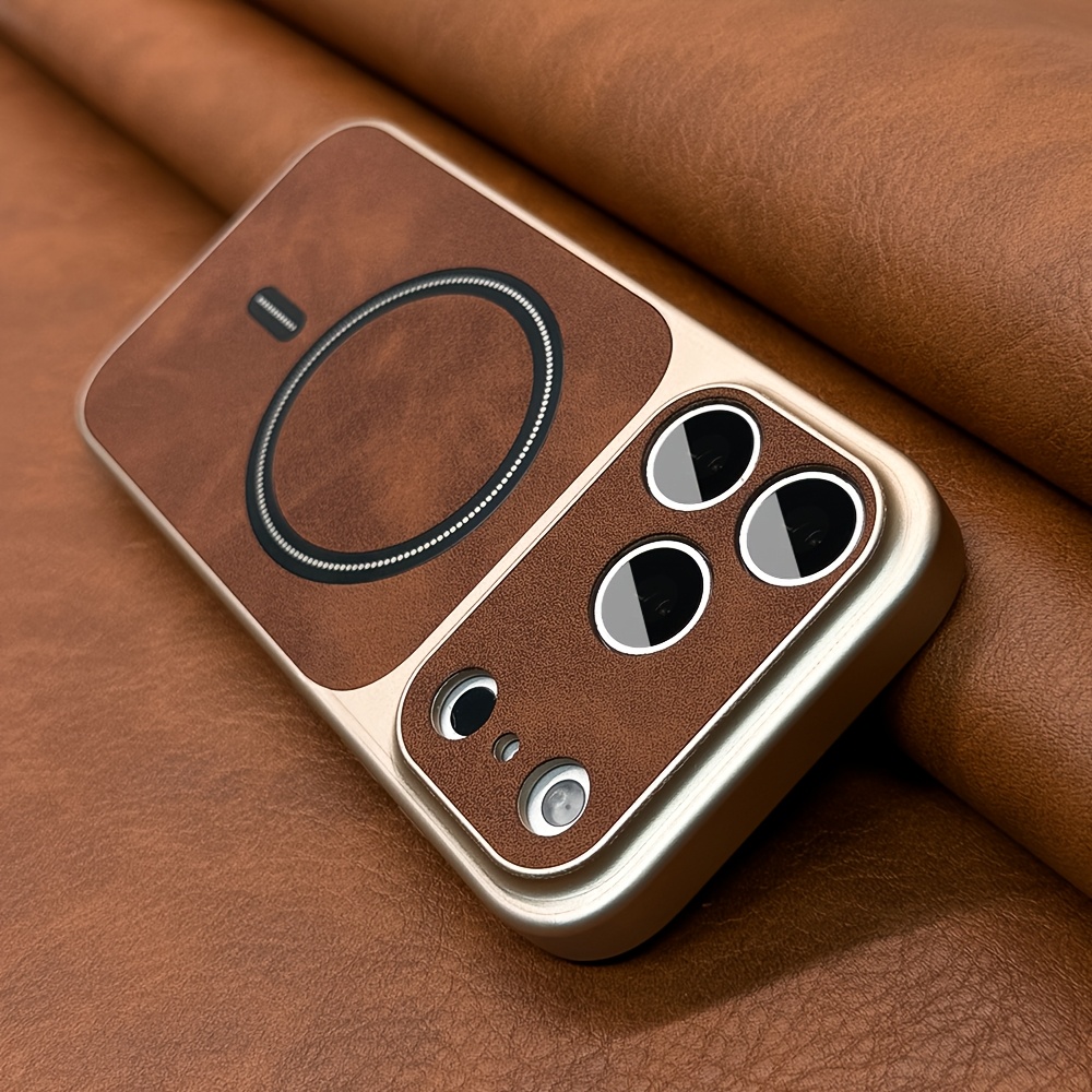 Phone Case: Luxury Retro Artificial Sheepskin Wireless Charging Phone Case Compatible With 17 Pro 15 14 13 Pro Max Ai Button Camera 17promax 17 Pro Cases Soft Bumper Shockproof Cover