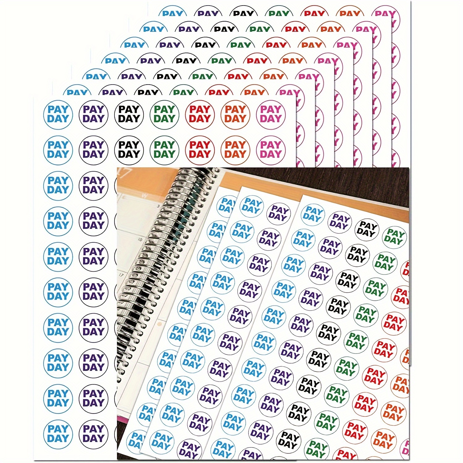 

700 Pcs English Language Planner Stickers - 0.75 Inch Round Paper Reminder Labels For Calendar, Budgeting, And Scrapbooking