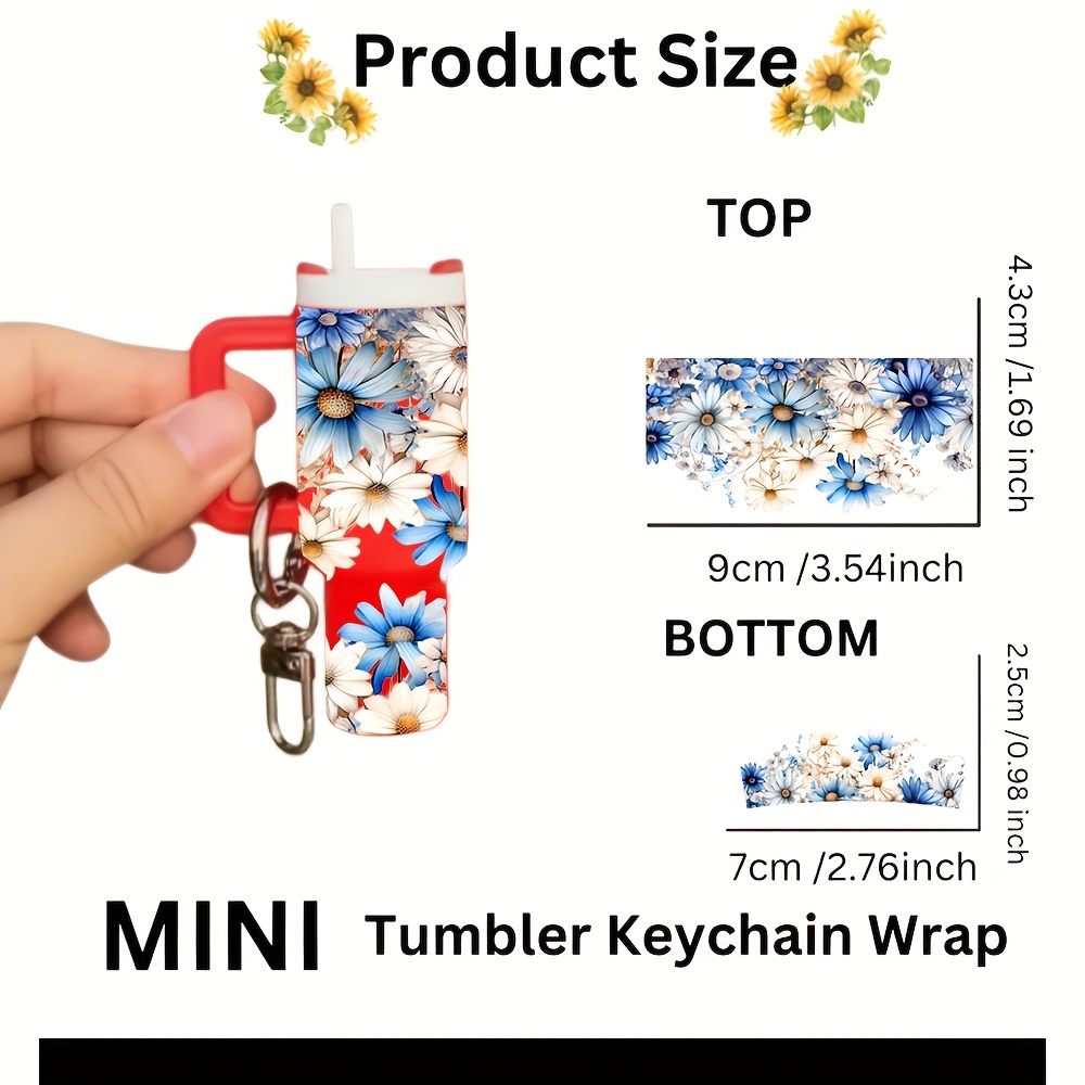 TEMU 10pcs Set Of Mini Uv Dtf Keychain Packaging, Waterproof And Durable Diy Engraving For Mini Keychain Packaging Transfer Paper, Suitable For