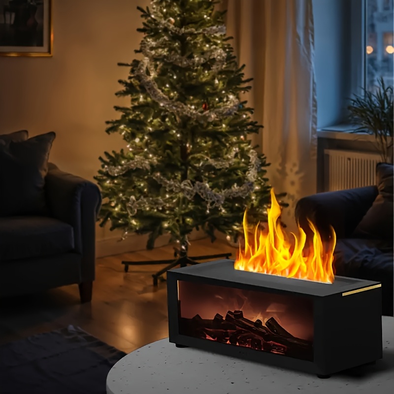 

Usb-powered Flame Fireplace Humidifier With Remote Control - Cozy Ambient Light, Essential Oil Compatible, , Auto Shut-off Timer, Ideal For Decor, Gift, Holiday Gift Item|modern Fireplace|sleek