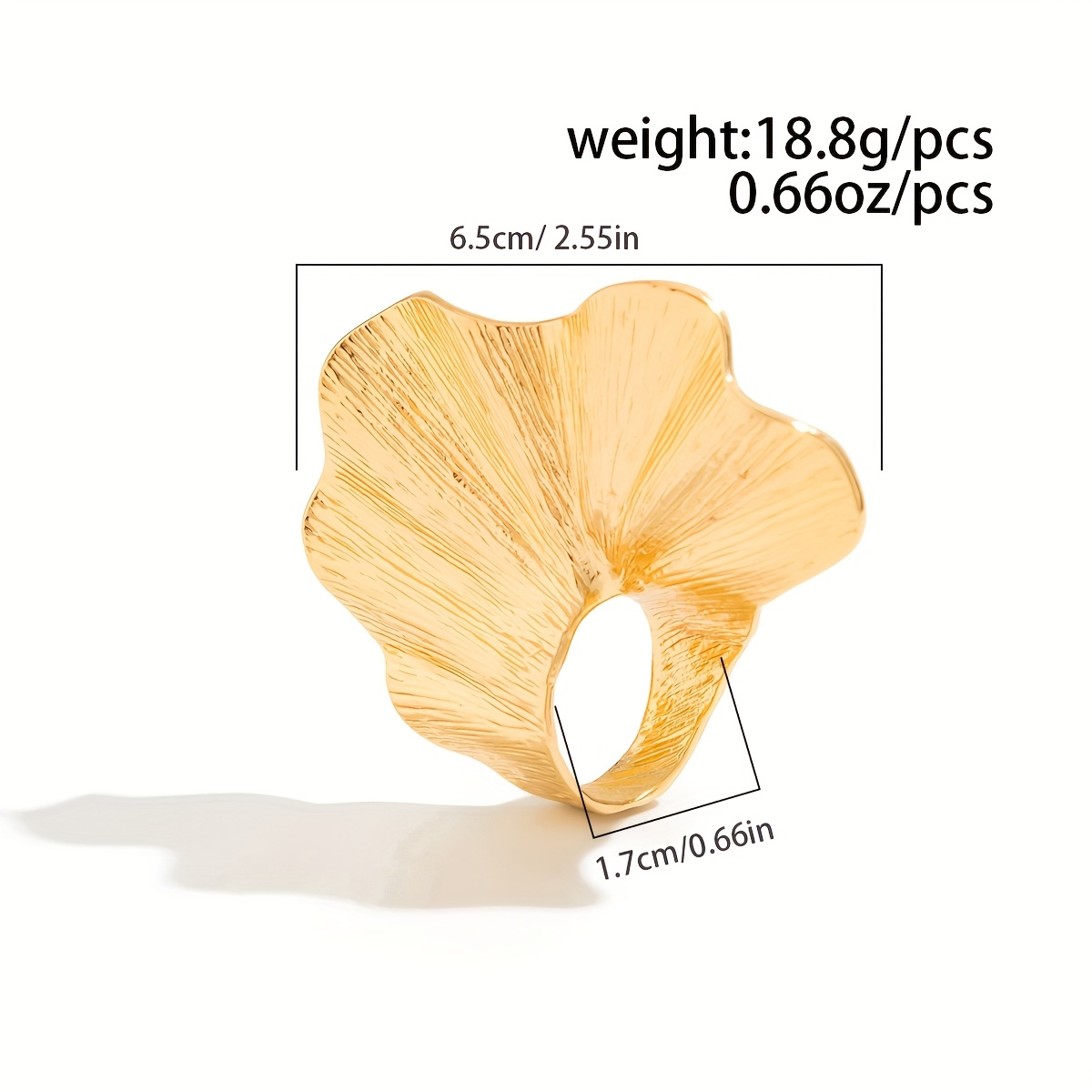 Vintage Exaggerated Metal Irregular Wide Petal-Shaped Ring