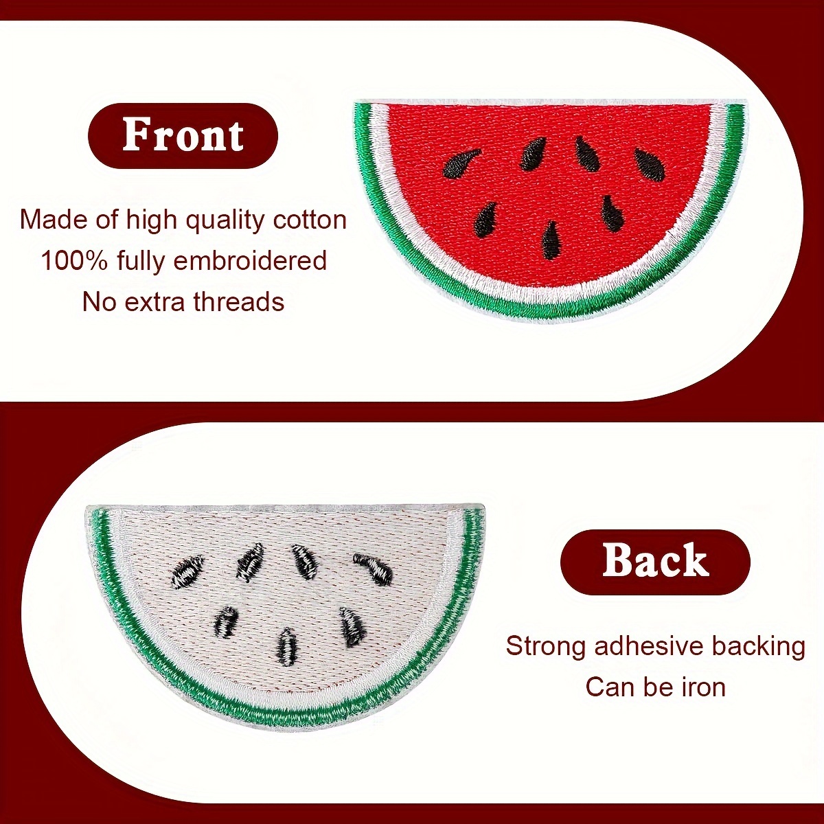 Watermelon Patch Embroidered Iron-On Badge – Fruit Applique For Crafts & DIY 5 thumbnail image