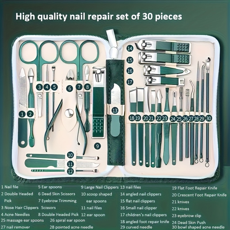 30pcs nail clipper set stainless steel nail clippers nail clippers dead skin clippers nail repair set details 2