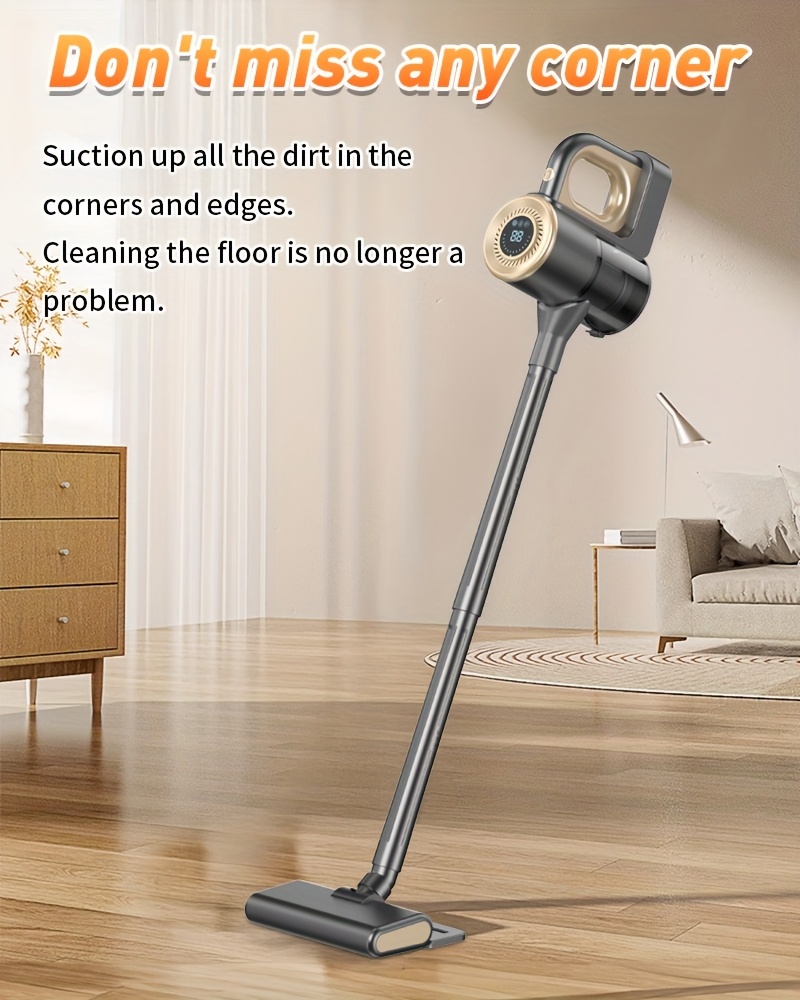 1 JKUOO Draadloze Stofzuiger met LED Borstelkop - Krachtige 8KPa Zuigkracht, 1.3L Grote Stofbeker, Draadloze Handstofzuiger, USB Oplaadbaar, HEPA Filter, Geschikt voor Harde Vloeren, Tapijten, Huisdierenhaar - Lichtgewicht en Stil 65dB, Compacte Opslag - Ideaal voor Thuis, Appartement, Snelle Schoonmaak, Stijlvol Ontwerp, Hoogrenderende Filtratie voor Kleine Ruimtes, Draadloze Stofzuiger voor Thuis, Zware Stofzuiger voor Thuis, Stofzuiger en Dweil,