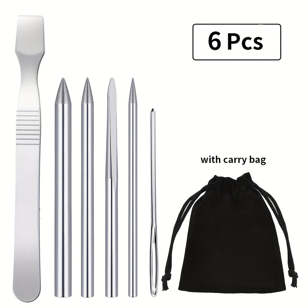 Image of Umbrella Rope Stitching Needle, 6pcs Umbrella Rope Fid Stitching Set, With Umbrella Rope Smoothing Tool, Diy Handicraft Supplies