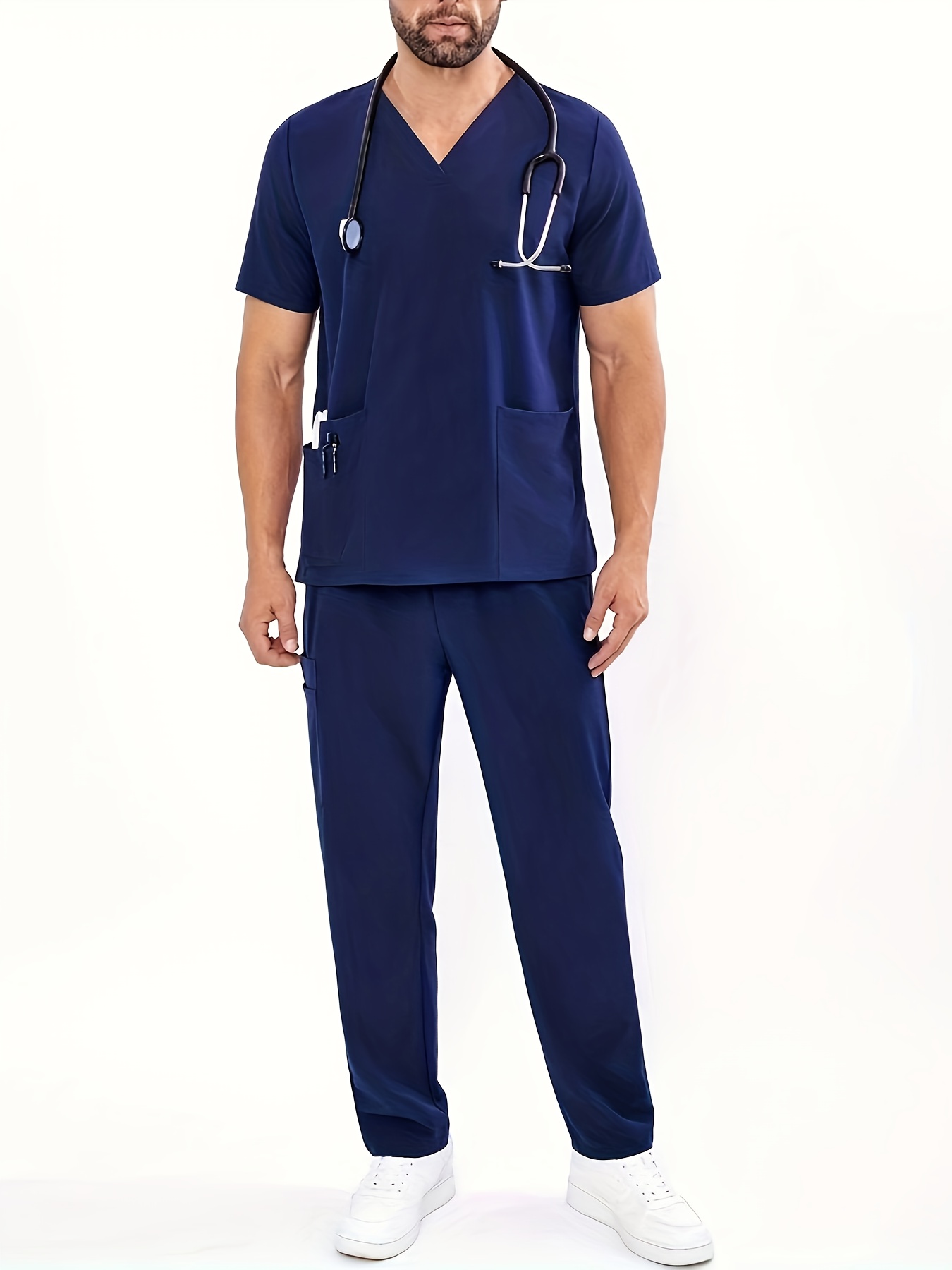 set abbigliamento lavoro estivo a maniche corte scollo a v Temu - Main Image