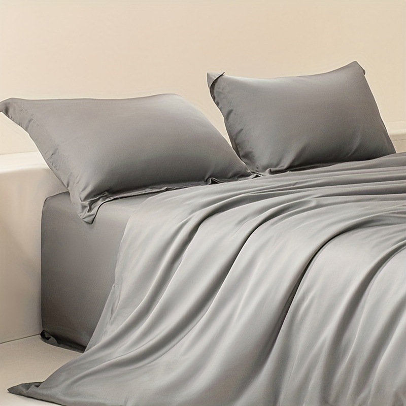 TEMU 3pcs Cool Naked Sleeping Simple Monochrome Quilt Cover Set 1pc Duvet Cover   2pcs Pillowcases, 150g/m2, 600tc, High Weight Quilt Cover,
