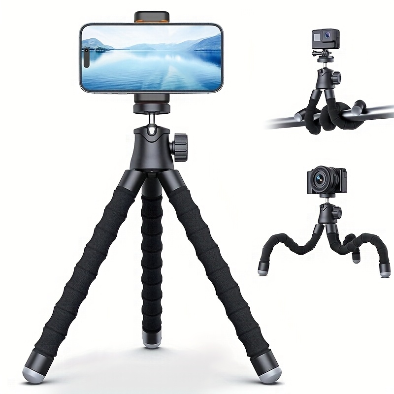 Blæksprutte Tripod Skrivebordsstander til Mobil Live Streaming, Kompatibel med Action Kameraer, Velegnet til Forskellige Scenarier