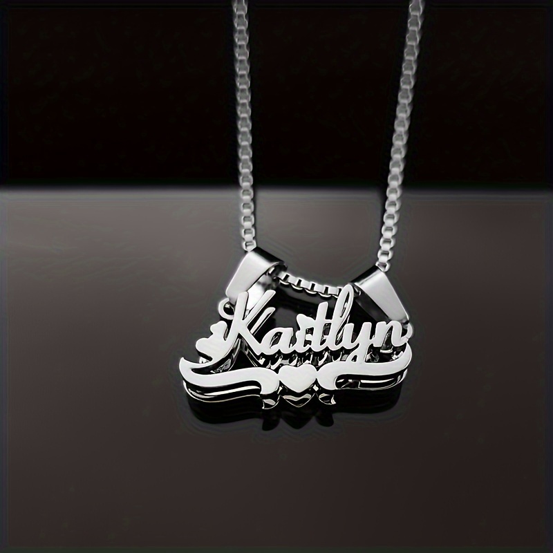 customized customized double layer heart shaped name Temu