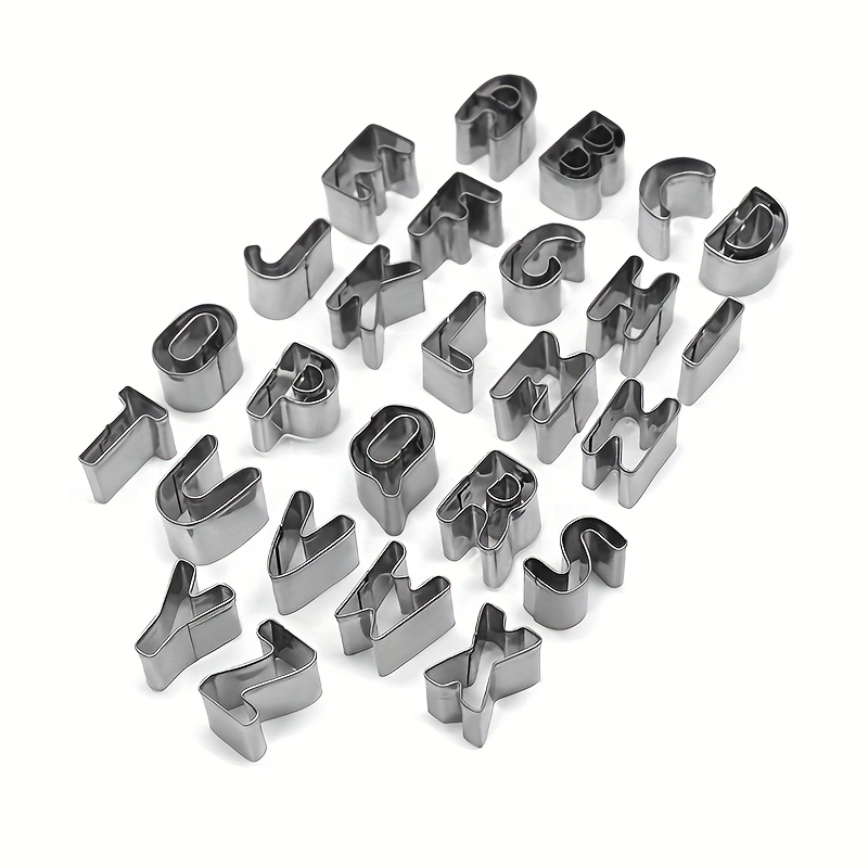 Image of Stainless Steel Letter Cookie Cutter, Cartoon Number Cookie Mold, Finger Cookie Maker, Ideal For Birthday Or Holiday Party Baking