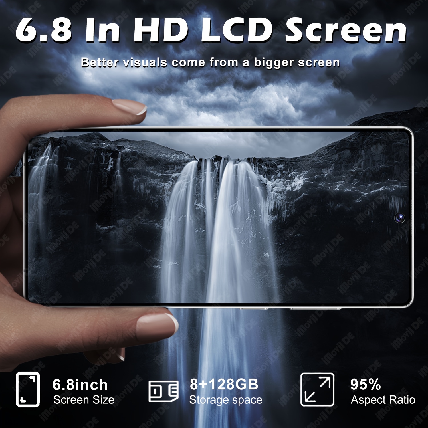 Ultra 2026 5G Ontgrendelde Mobiele Telefoon, 6.8 Inch HD Display, 8GB RAM 128GB ROM, Dual Network Dual SIM, HD Camera aan de Voorkant & Achterkant, Face ID, Ingebouwde Stylus, Type-C Oplader, Wi-Fi Hotspot, Volledige Uitbreidingen, Cadeaukeuze voor Alle Gelegenheden