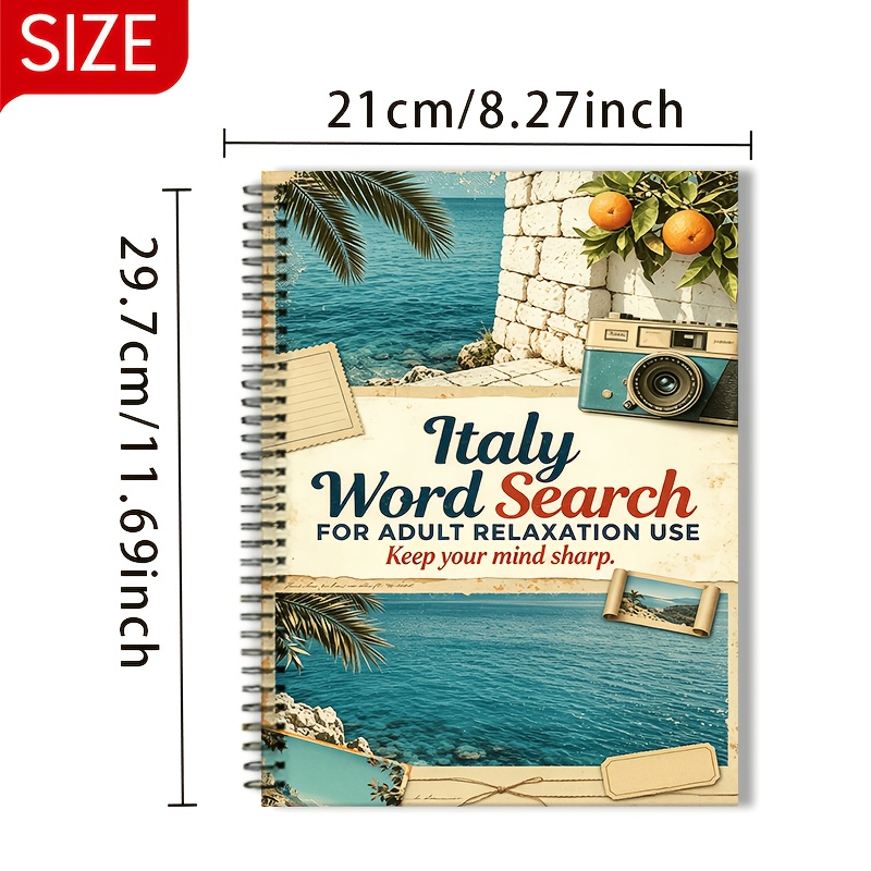 TEMU Italian Word Level Italian Book Fun Vocabulary Learning Language Improvement Adult Puzzle Learning Birthday Gift For Holiday Gift