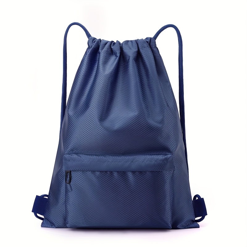 TEMU 1pc Customizable Drawstring Backpack With Personalized Name/logo/design - Durable Polyester Gym Bag, Multiple Pockets & Adjustable Drawstrings,