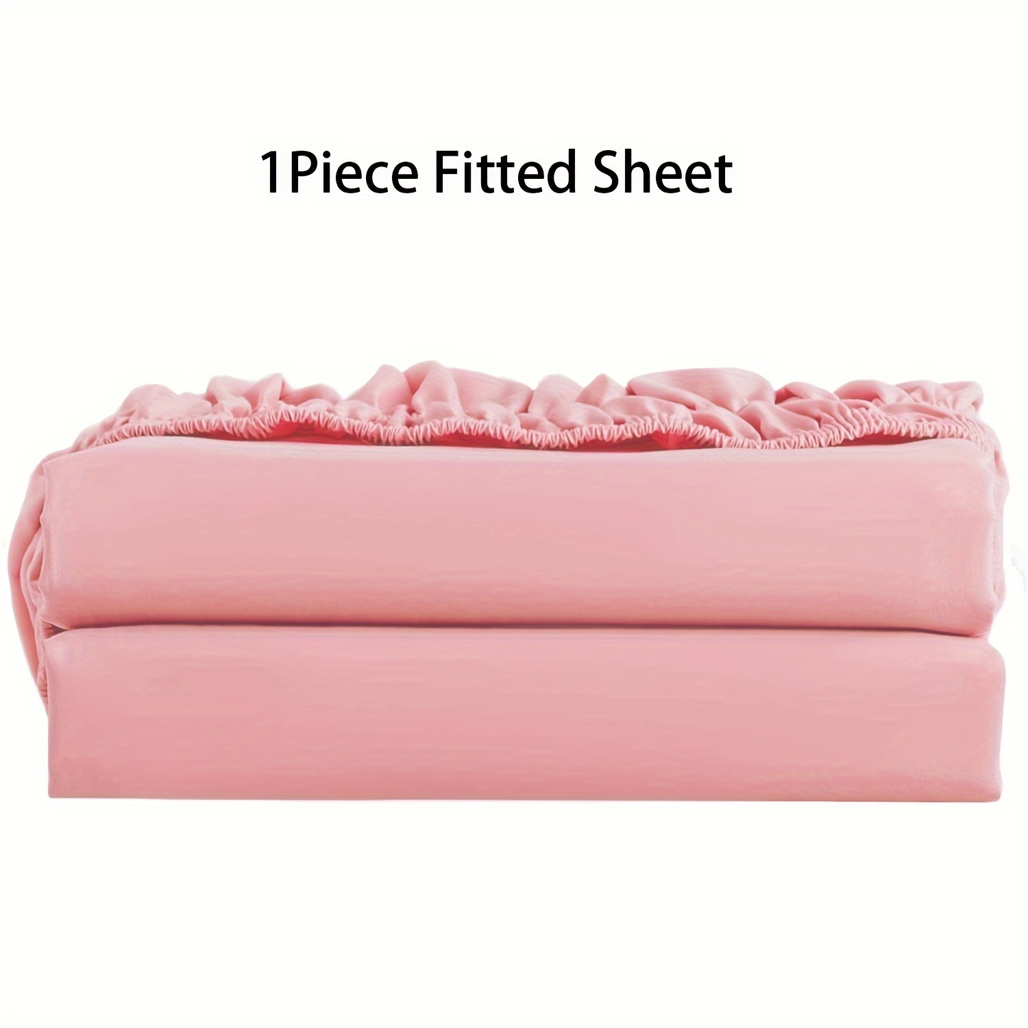 

Soft And Comfortable Pink Fitted Sheet With Deep Pocket - Extra Soft Ribbed Microfiber 1800 Thread Count, Anti-wrinkle, Fade-resistant