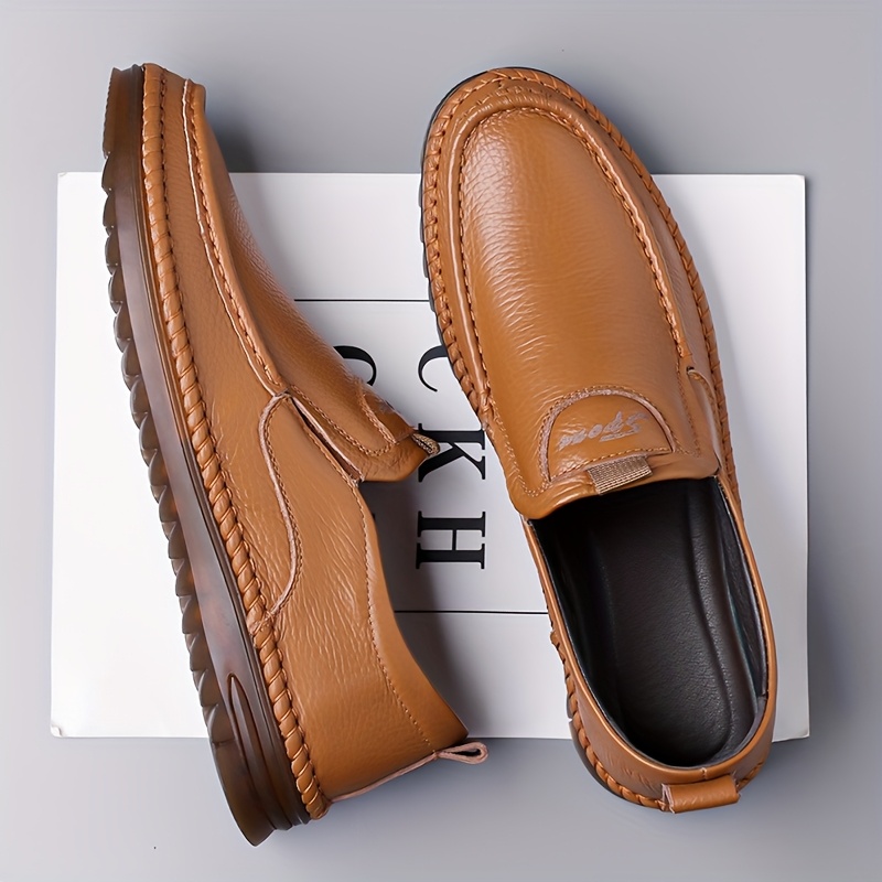 Men'S Summer Business Casual Shoes with Soft Soles, Soft Oxford Shoes, Comfortable Slip-On Walking Shoes for Outdoor Use.