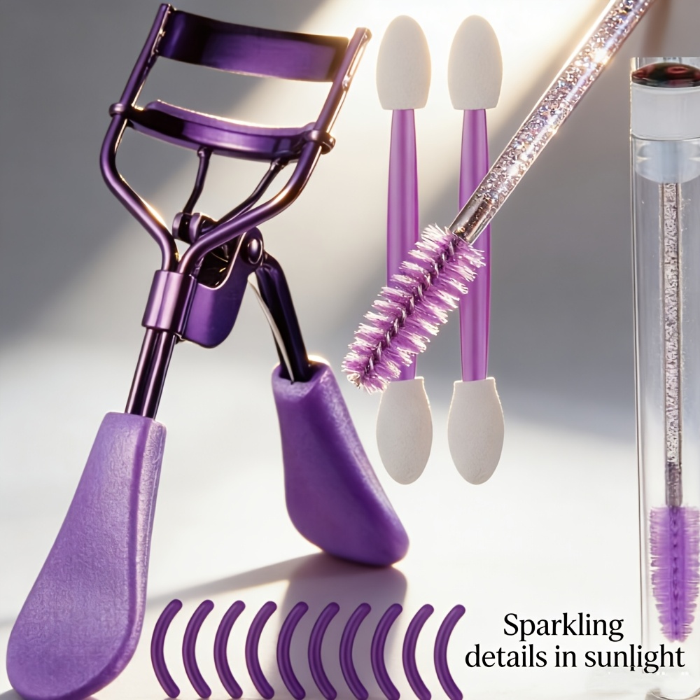 2-in-1 Eyelash Curler Set with Eyebrow Brush & Lash Comb