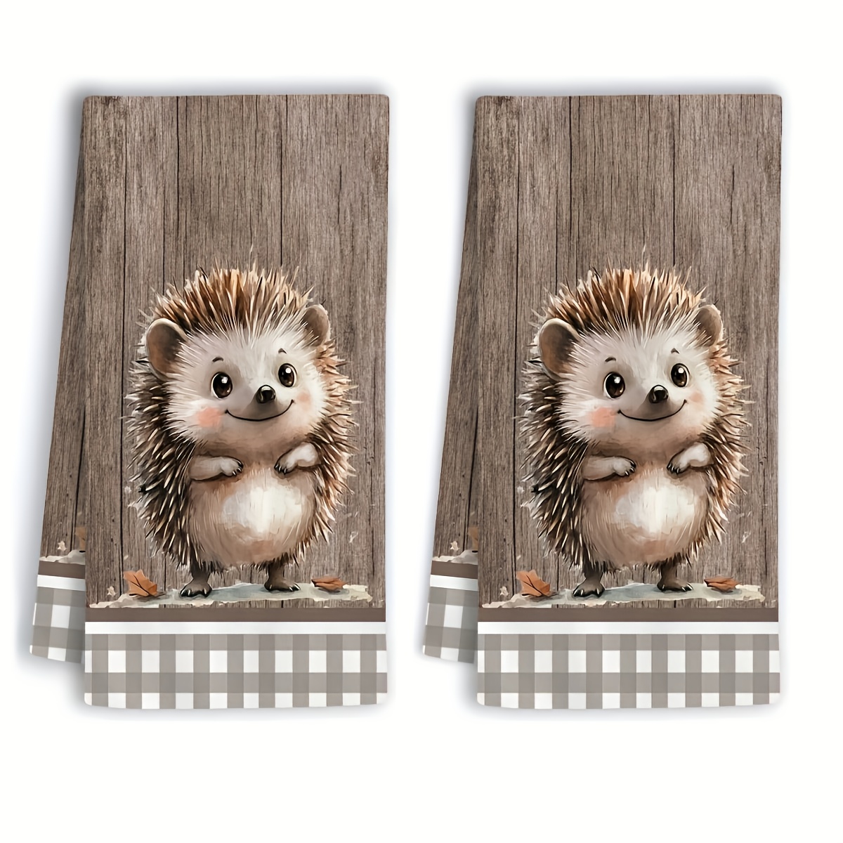 TEMU Cleaning Cloth 2pcs Kitchen Towel, Cute Hedgehog Kitchen Towel, 40x60cm, Tea Towel, Dishwashing Towel Birthday Gift, Kitchen Bathroom Decor,