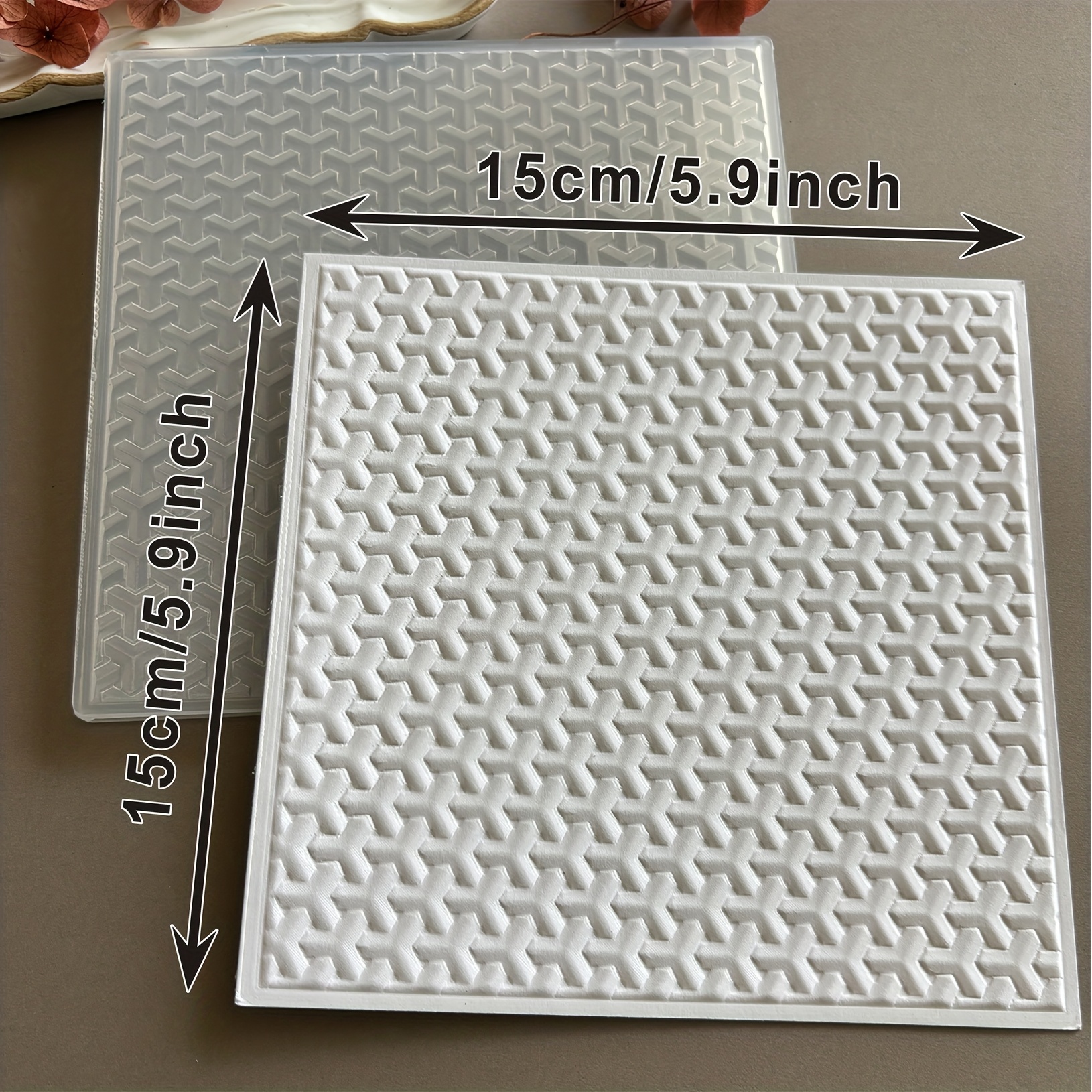 TEMU Chemise 3D en relief, idéale pour scrapbooking et création de cartes - Texture "croix en Y 3D", outil de décoration pour fêtes d'anniversaire,
