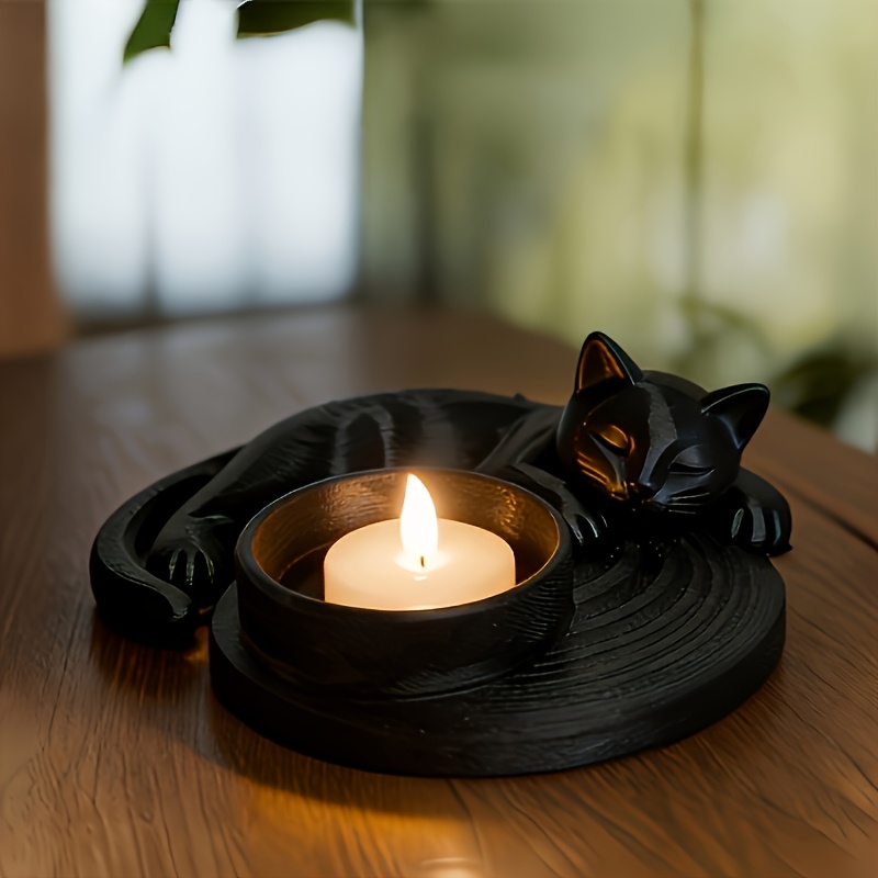 TEMU 1 portacandele a forma di anello per gatto, per creare un' . Ornamento da scrivania in stile , perfetta per un soggiorno e una camera da letto ,