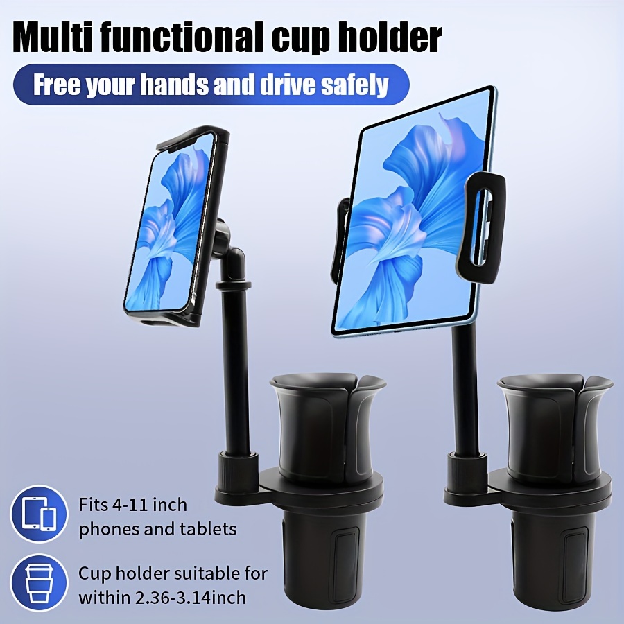 

Car Cup Holder Mobile Phone Holder For Ipad Holder Universal 2-in-1 Car Water Cup Expansion Bracket Adjustable Base