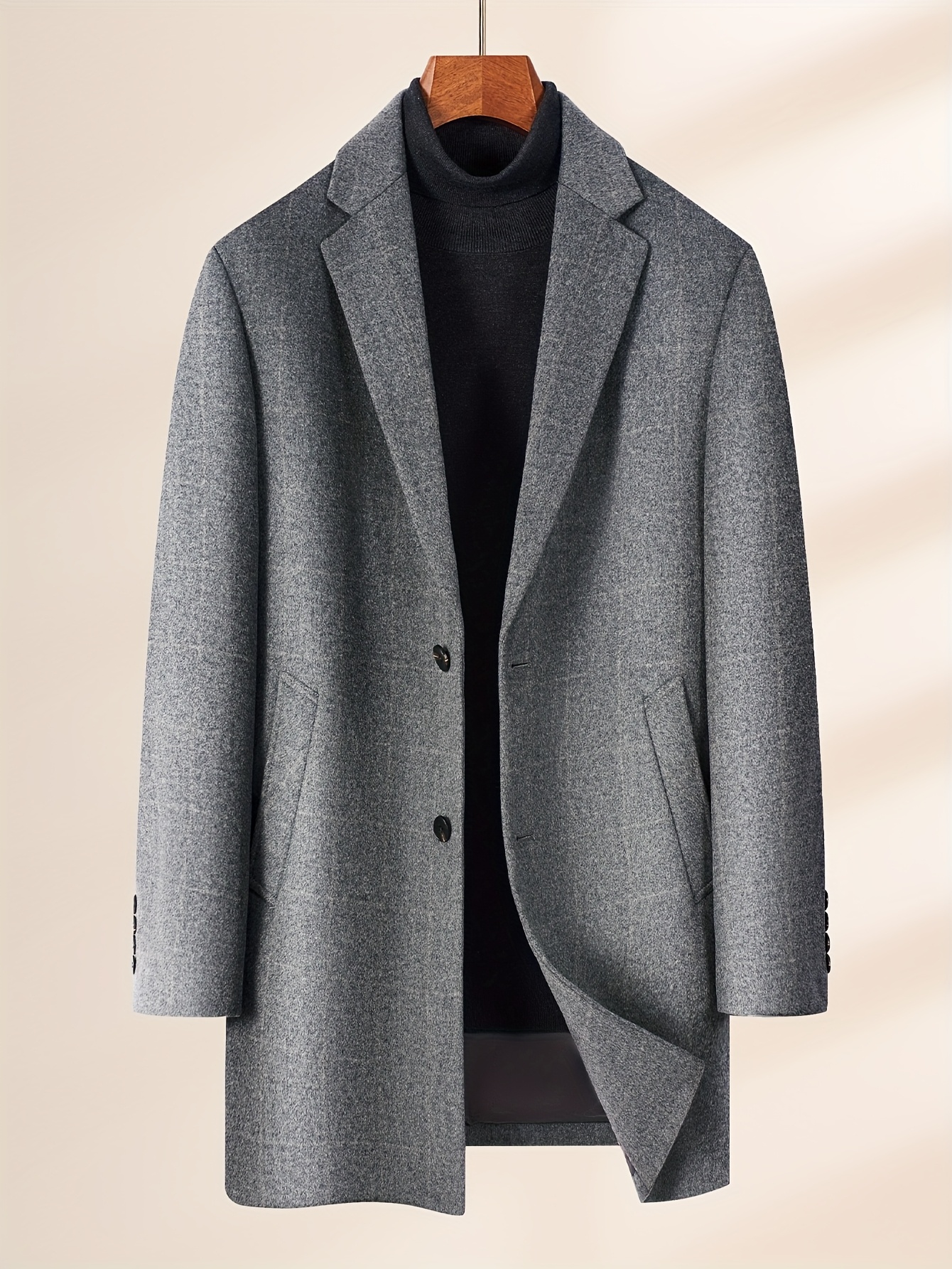 Winter Suit with Lapel, Buttons, and Long Sleeves - Thick, Warm, Solid Color, Classic Business Light Luxury Style. Essential for Meetings and Business Trips. A Structured and Stylish Men's Suit. 3K5470120007