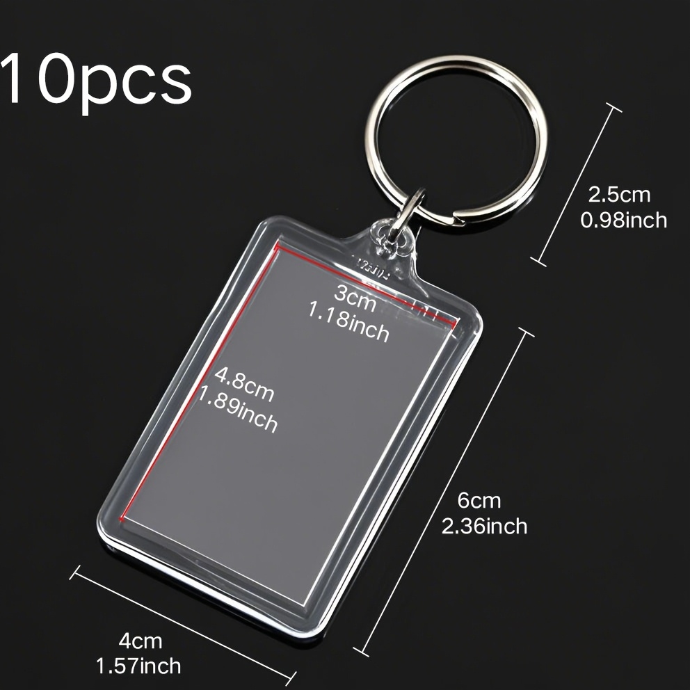 TEMU 10 Diy Holiday Gift Keychains, Transparent Blank Acrylic Keychains That Can Hold Couple Photos, Parent-child Photos, Life Photos, Pet Photos,