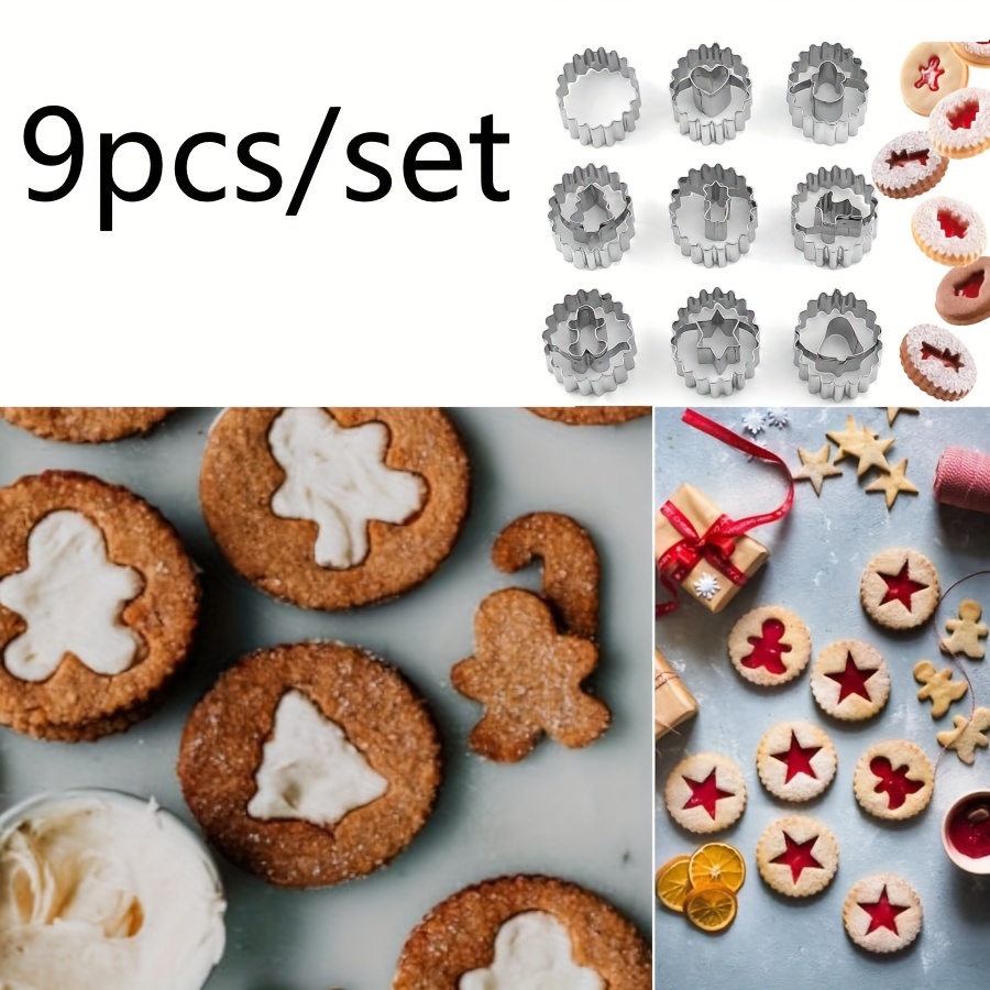 

Sinzaz 9-piece Christmas Cookie Cutter Set, Stainless Steel Biscuit Molds, Gingerbread Man & Holiday Shapes, Diy Biscuit And Cake Baking Tools For Festive Treats