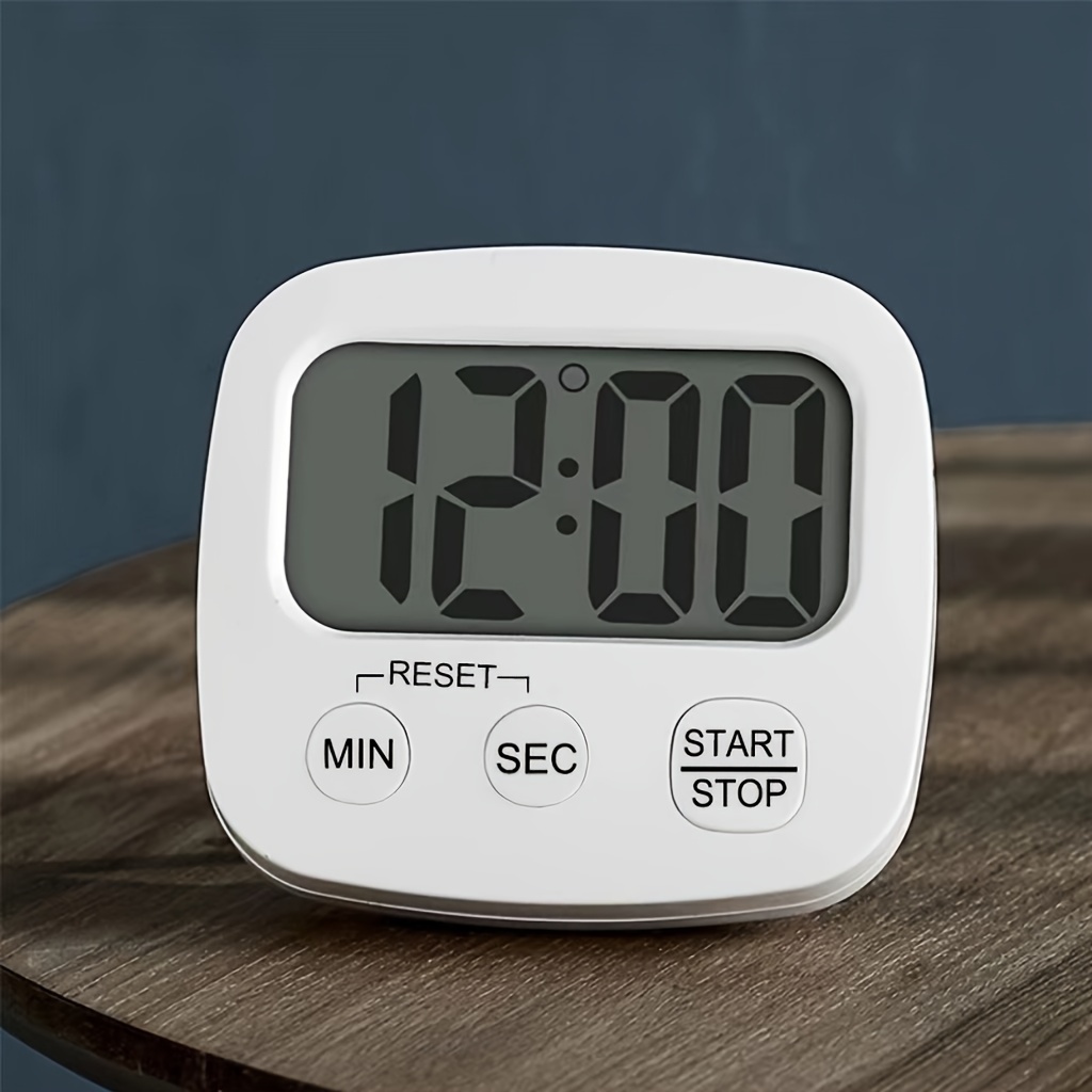 

1pc Clock, Kitchen Timer, Versatile Soup Baking Egg Cooking Electronic Clock With Switchable Time, Magnet Can Attract Rectangular Alarm Clock, For Kitchen, Bedroom And Study Room, Home Supplies