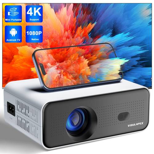 mini 1080p hd smart projector 4k 12000 electric focus 11 built in bt wi fi compatible with tv stick pc smartphones usb built in speaker home theater outdoor