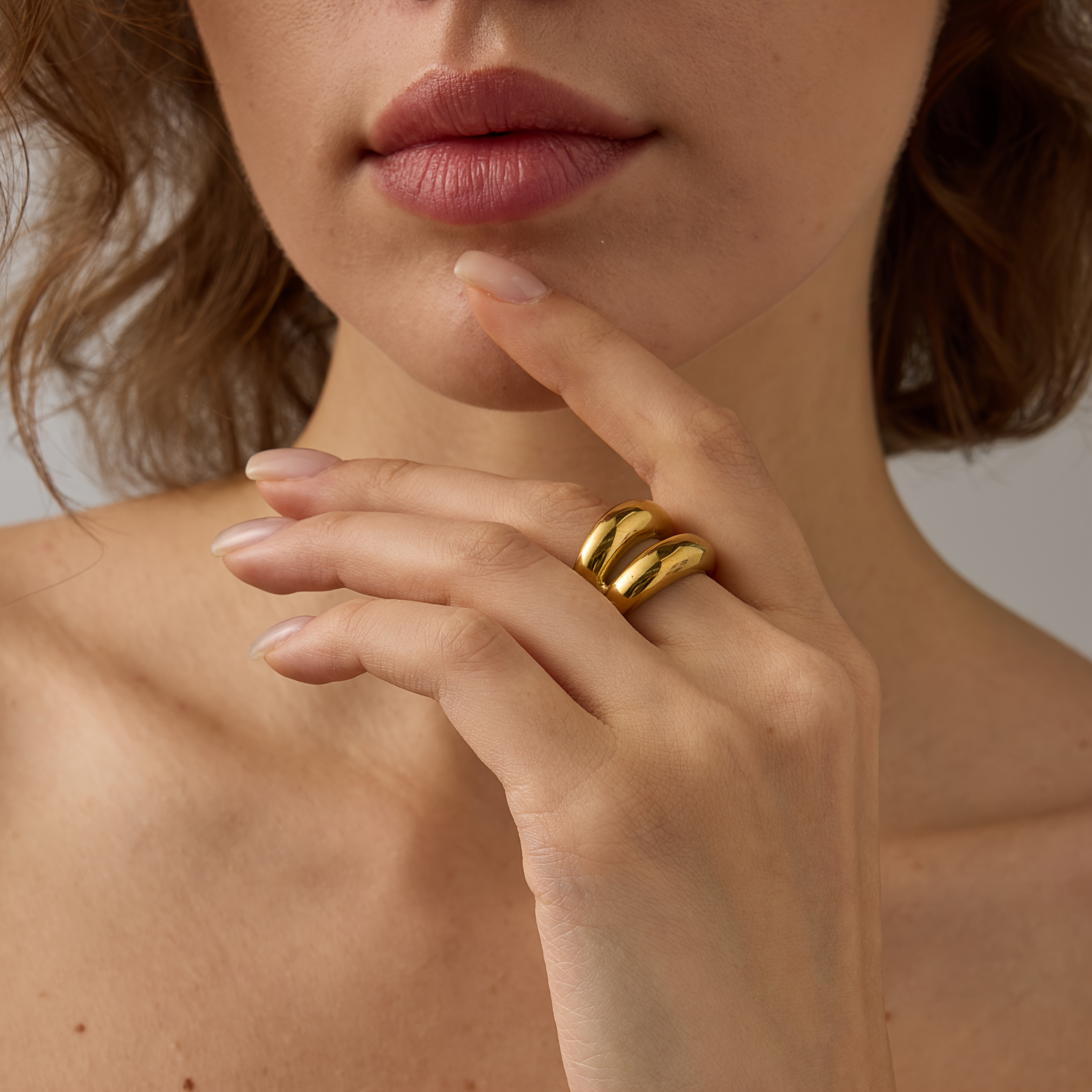 Back to School Vintage Style Stainless Steel Double Layer Ring, Unisex