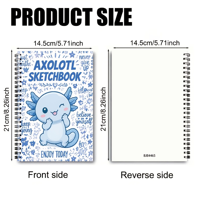 TEMU 1pc, Cute Hexagonal Axolotl Spiral Notebook, 30 Inner Sheets (60 Pages Total), For Journaling Enthusiasts, Psychological , Emotional Record