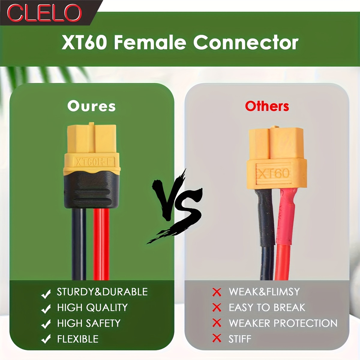 Cable De Extensión XT60 Con Conectores Premontados 16 AWG – Adaptador Para Coche, Panel Solar, Autocaravana Y Dron