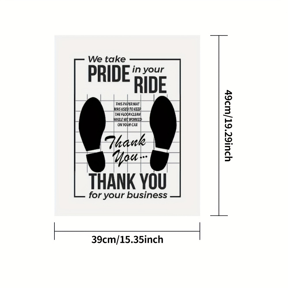 TEMU 50pcs/1pack Disposable Car Floor Mats 39*49cm Paper Floor Mats Disposable Car Wash Mats Car Interior Foot Paper