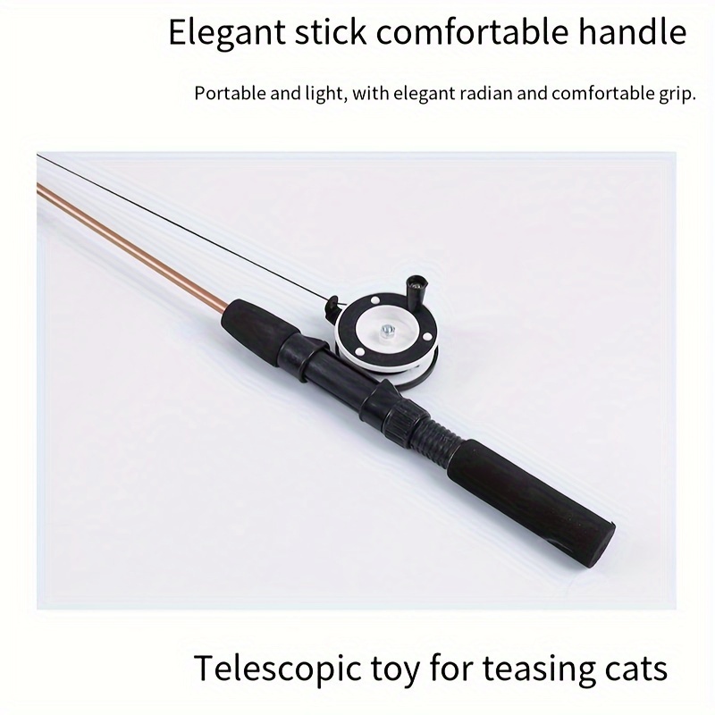New Pet Toy Teasing Cat Stick Fish Telescopic Fishing Rod Feather