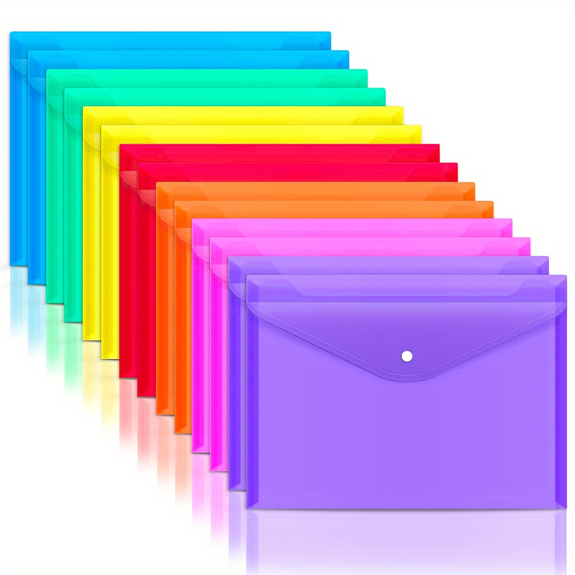 Clear Plastic Envelopes With Snap Button Closure, A4 Size Document File Folders, Letter Size, Material, For School Office Supplies, Home Work Organization, 7/14pcs
