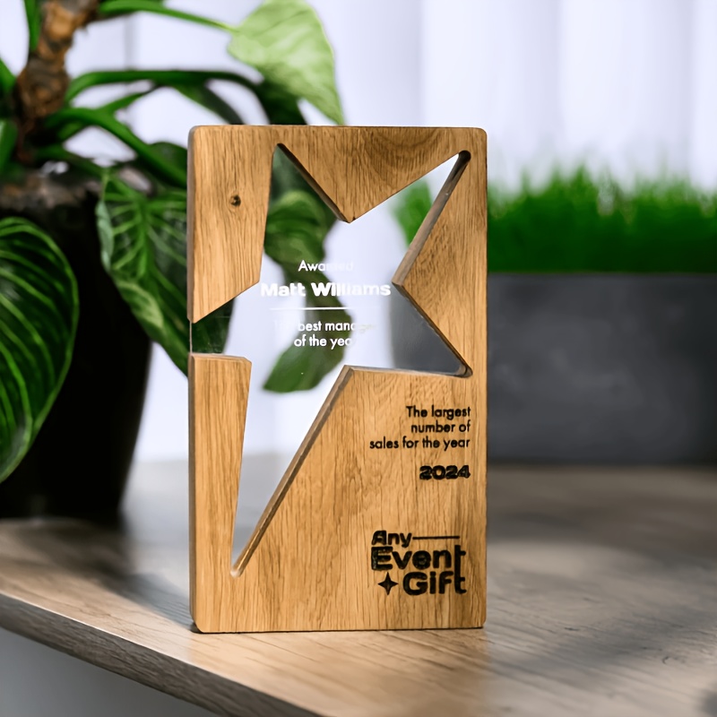 TEMU Rise Series: Custom Wood And Acrylic Star Trophy