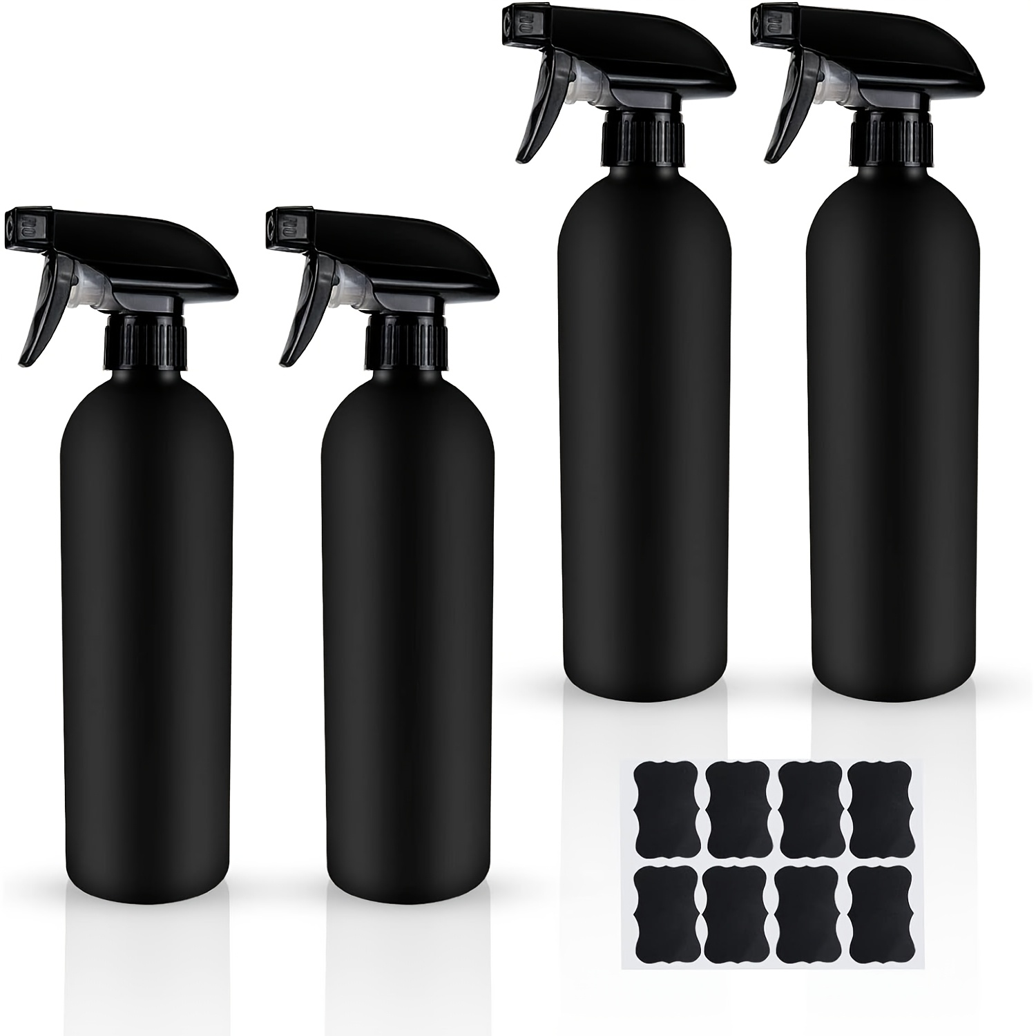 4pcs Spray Bottle, 500ml Plastic Spray Bottle, Plant Empty Spray Bottle, For Cleaning, Gardening (black)