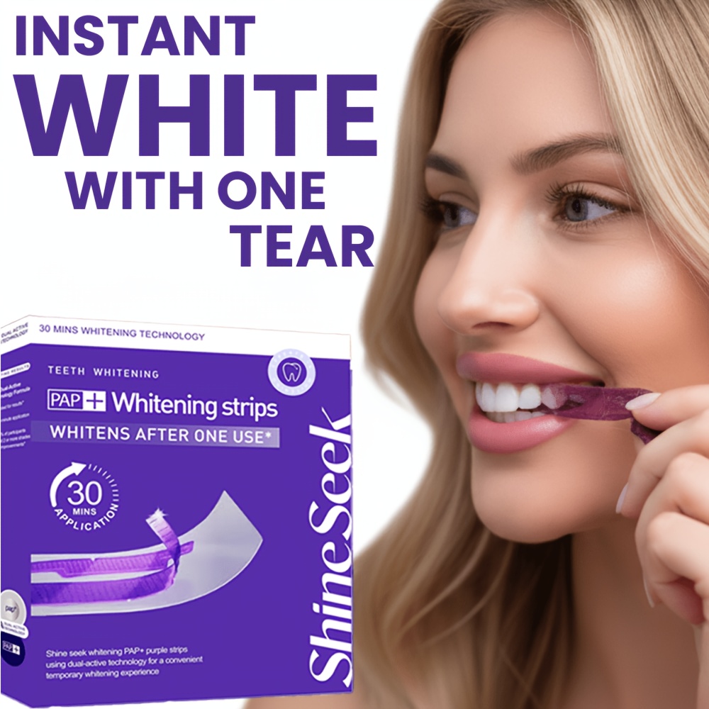 20pcs 10pairs new formula purple pap and teeth strips   purple pap formula fast without damaging gums non sensitive non irritating gentle teeth suitable for quick teeth before dates and parties    