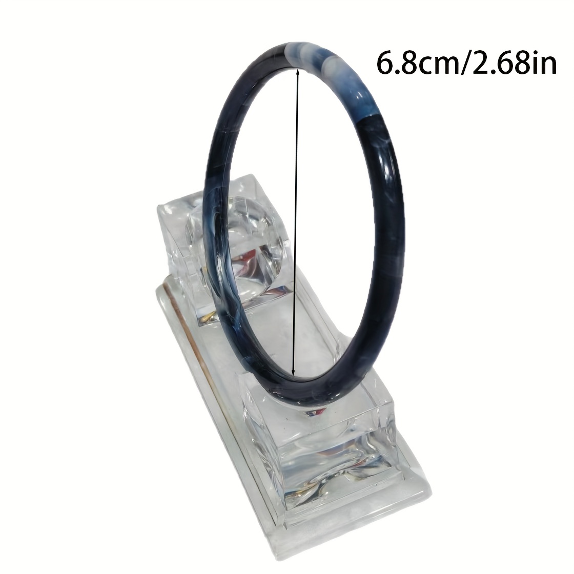 Two Tone Resin Bracelet Boho Spiral Pattern Unplated Inlay for Women
