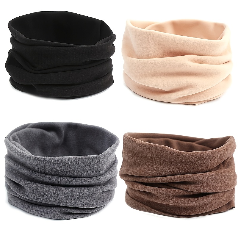 TEMU 4pcs Col Rassurant Automne Hiver Fausse Col Chauffant Écharpe de Cou Chauffe-Cou Pull Protection de Cou Tous Couple Écharpe Chauffante Col