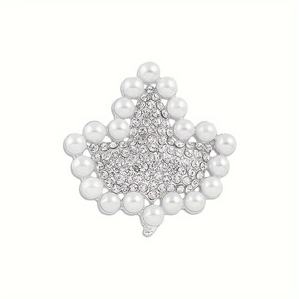 

Elegant Maple Leaf Brooch With Faux Pearls & Rhinestones - Perfect For Parties, Gifts & Everyday Wear
