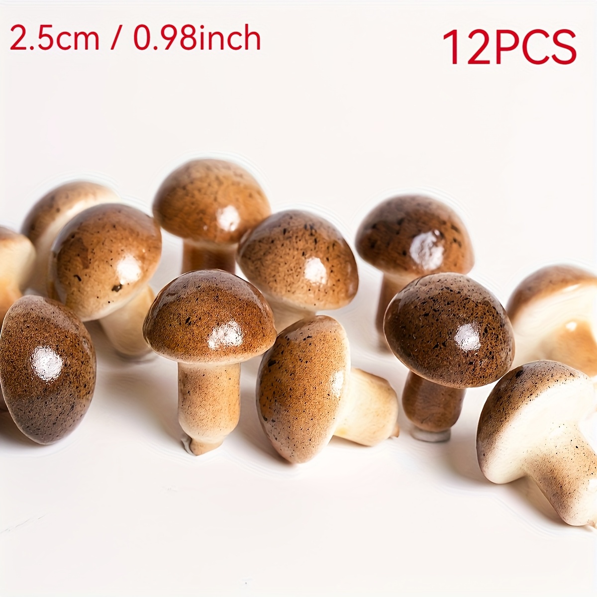 12pcs Plastic Foam Artificial Plant Grass Mushroom, Mini Small Mushroom For Props/home Decoration/photo Shoot Props - 2cm/2.5cm