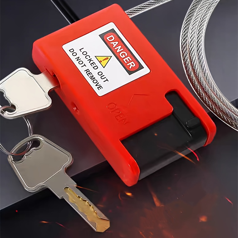 TEMU Adjustable Lockout Plastic Coated Shackle Padlock Energy Isolation Loto Device