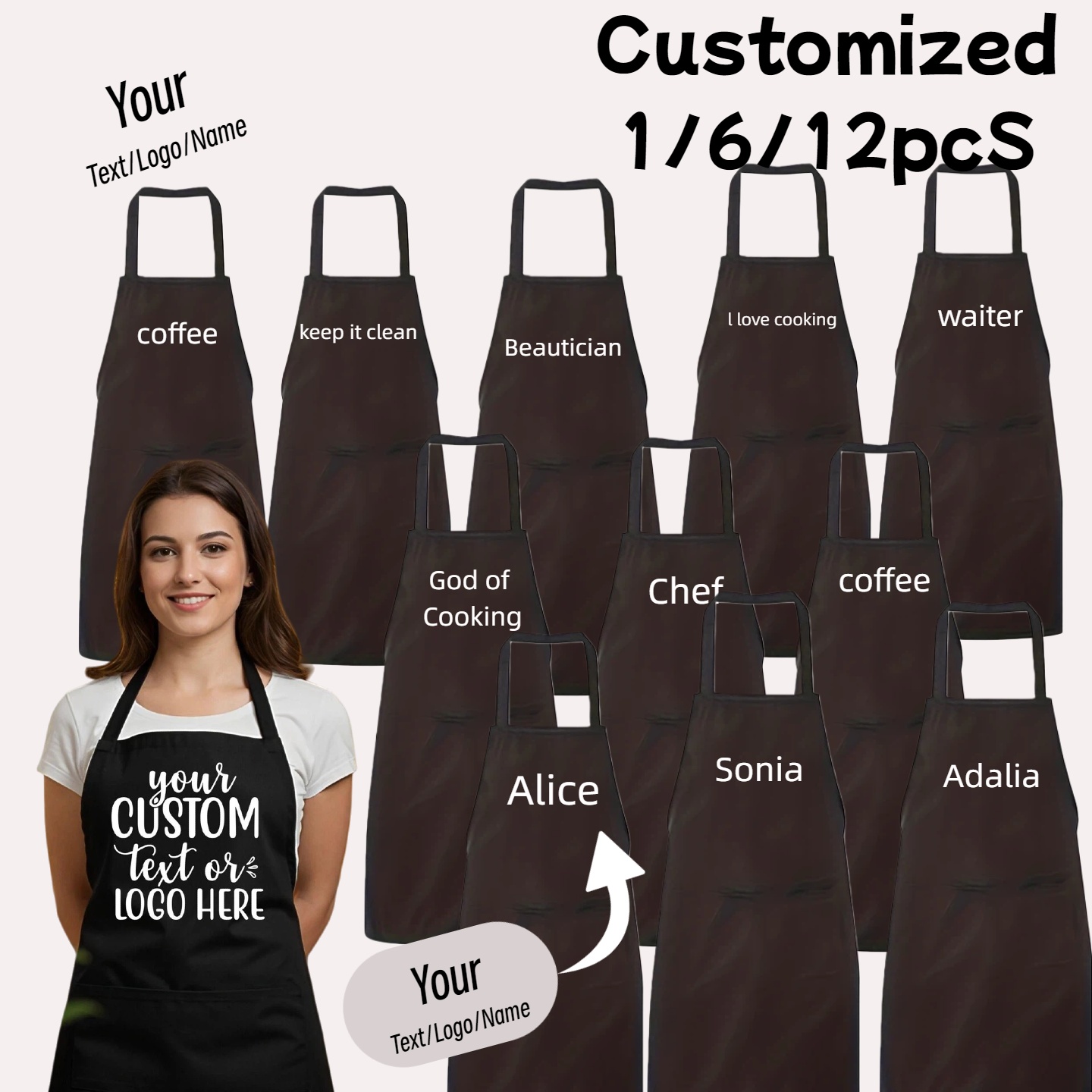 personalized apron sold on Temu United States