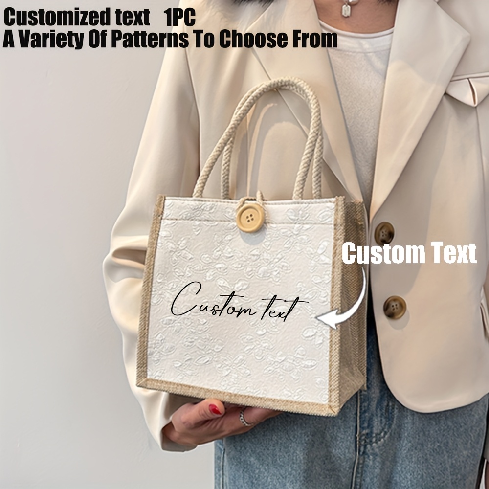 TEMU Mini Borse, di Borsette, Testo Personalizzato, Stampa Fiori e Lettere, Alta Qualit� Personalizzata, Regali per Donne, Porta Cosmetici, per