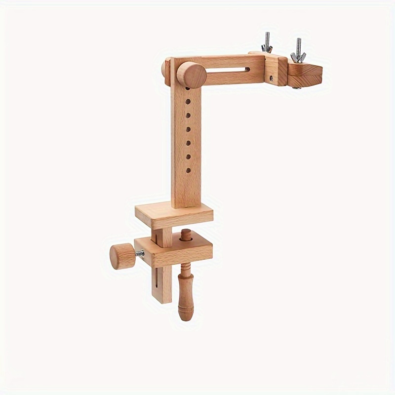 1 Set Wood Table Embroidery Frame With Adjustable Height, 360 ° Rotating Embroidery Wooden Frame, Stitch Tool, Desktop Embedded Embroidery Frame
