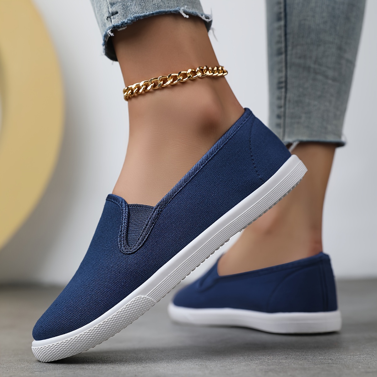 women s classic canvas slip sneakers breathable comfortable details 4