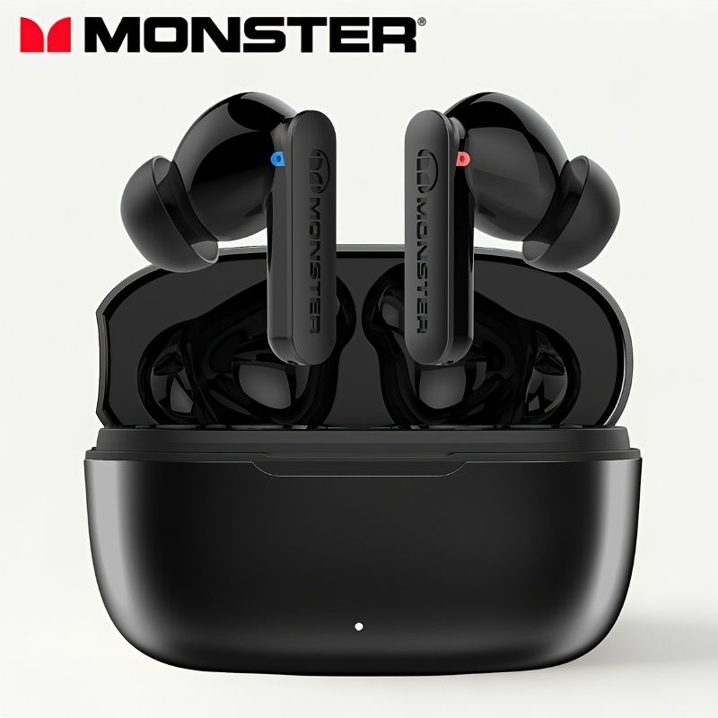 TEMU Écouteurs fil Monster Bluetooth 5.3 -auriculaires avec contrôle tactile, étui de chargement USB-C, batterie durable, confortables à , qualité
